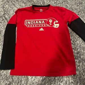 Indiana University Adidas Red and Black Long Sleeve Tee